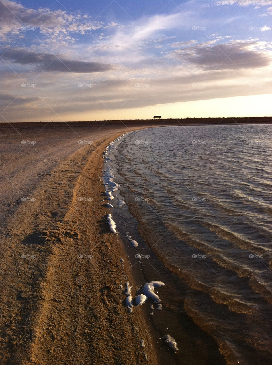 sunset lake desert salt by frutimecanik