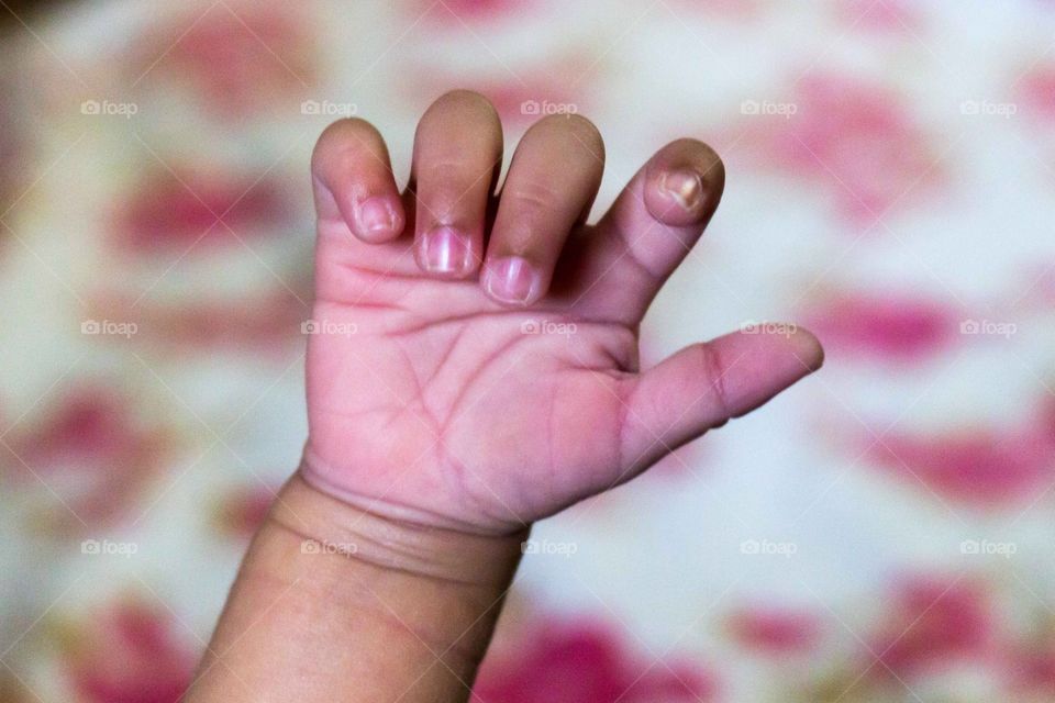 Baby's small hand. 