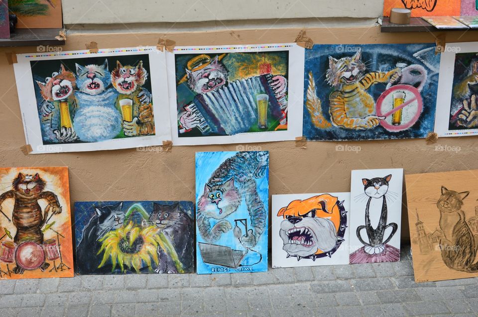 Art in Vilnius cats