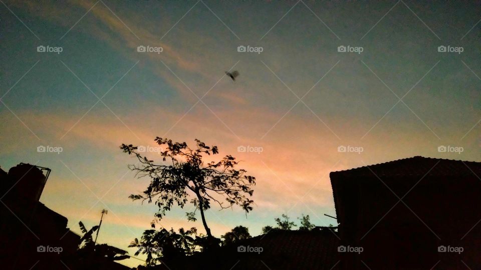 The atmosphere of the sky after sunset