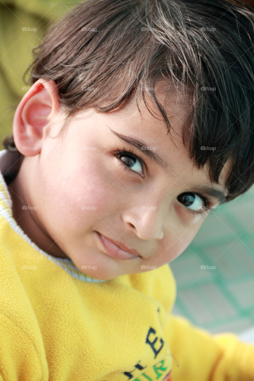 Cute Indian boy face closeup