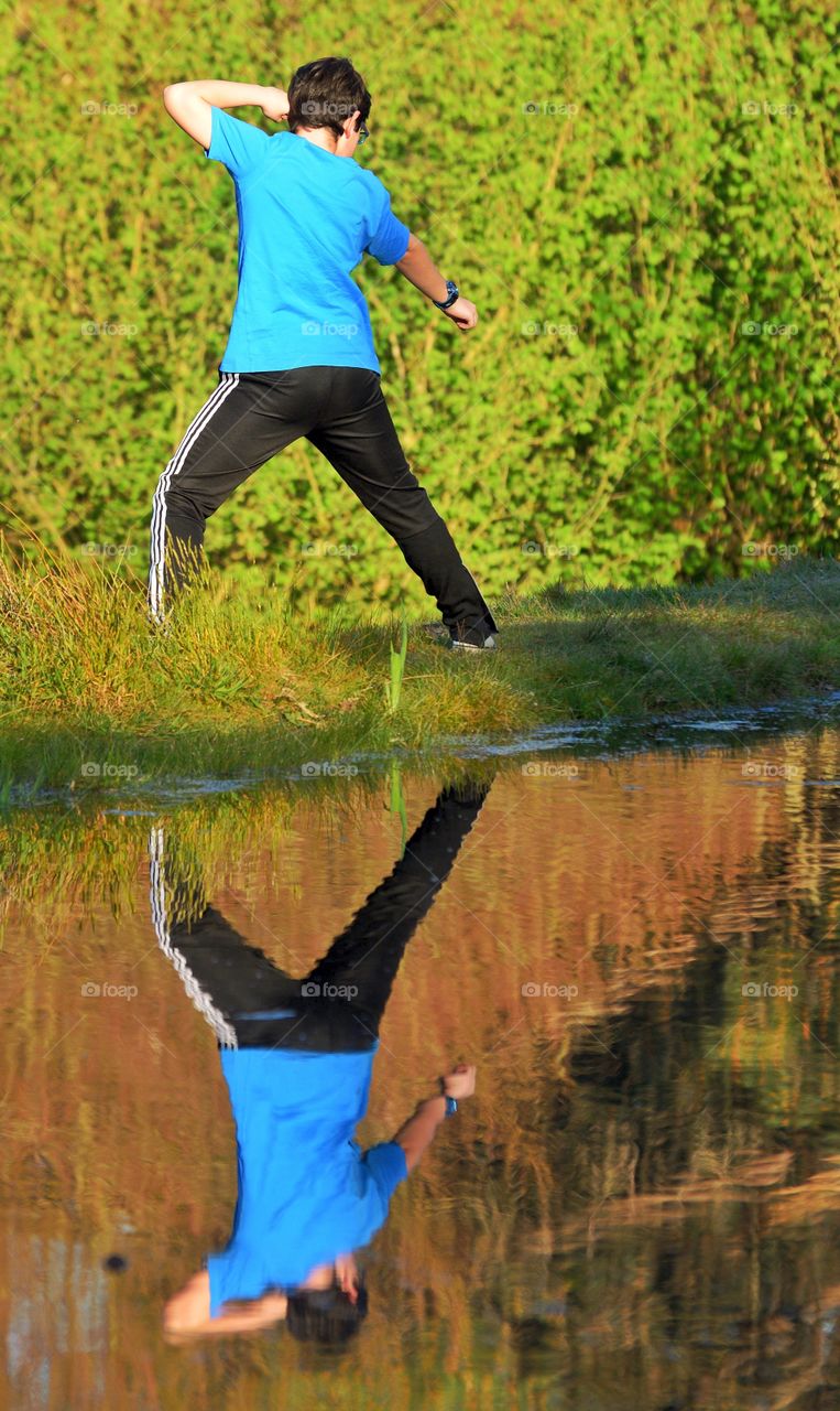 Exercise by the lake