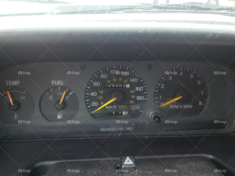 Old style dash. Old car dash board