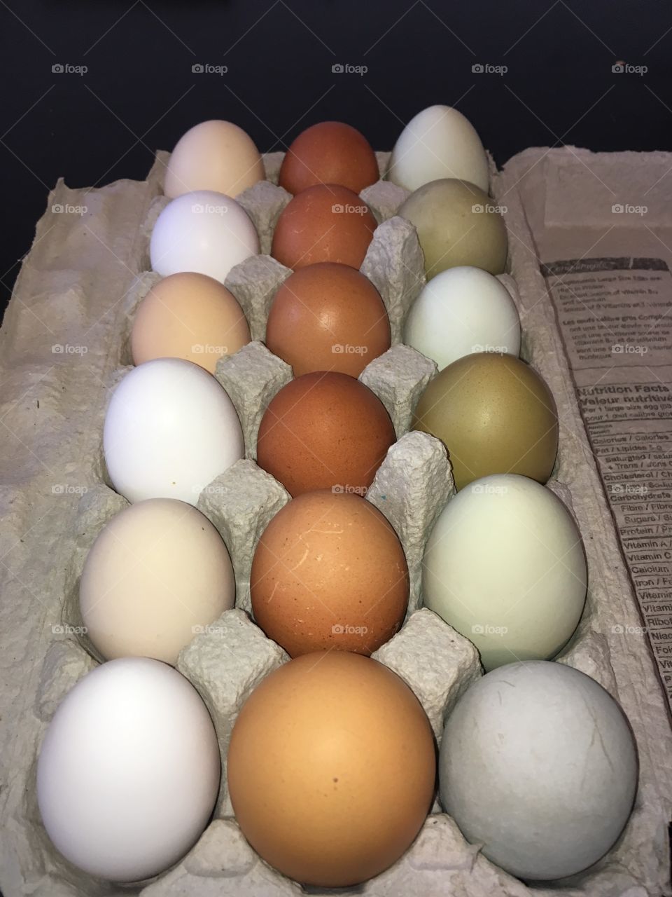Colorful fresh farm eggs 