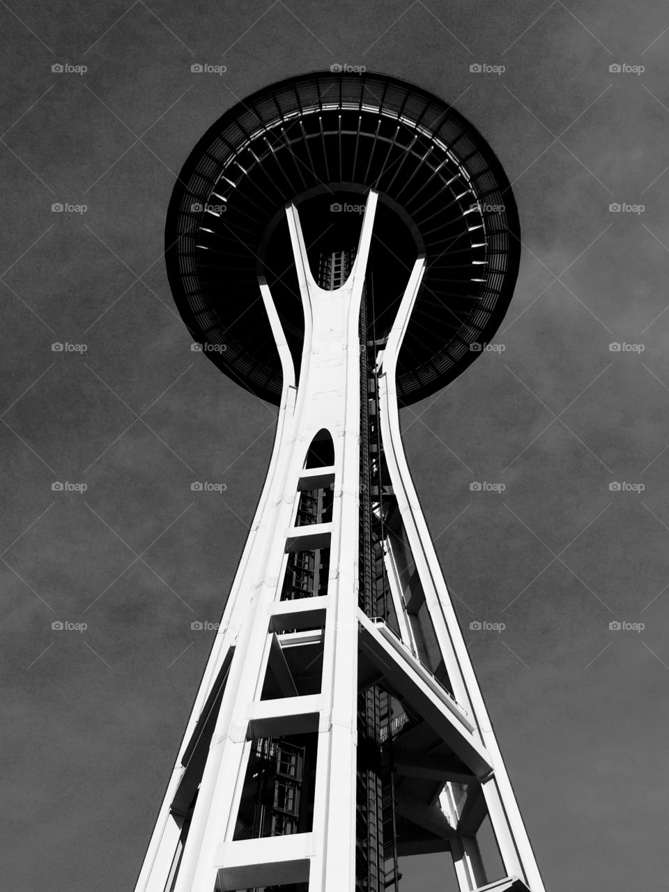 Space Needle in b&w