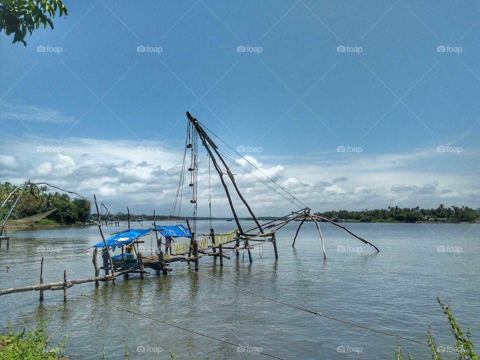 fishing using Chinese net
