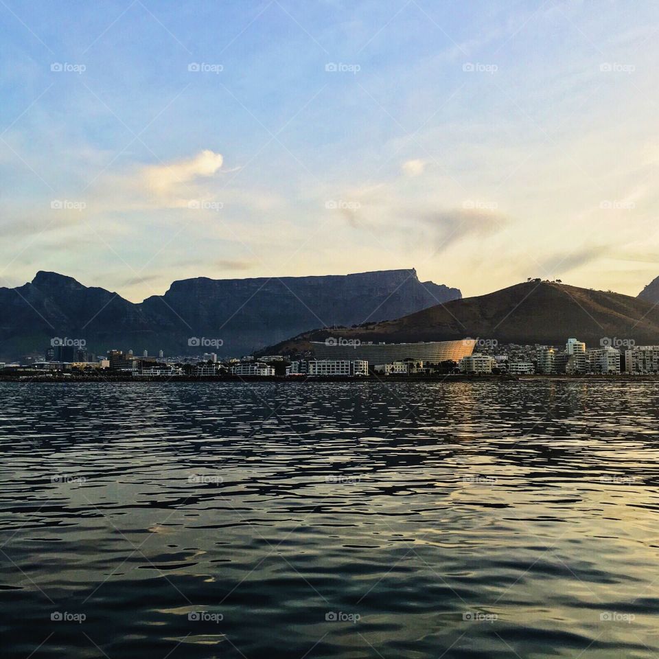 Table Mountain, Cape Town, South Africa, Ocean, stadium