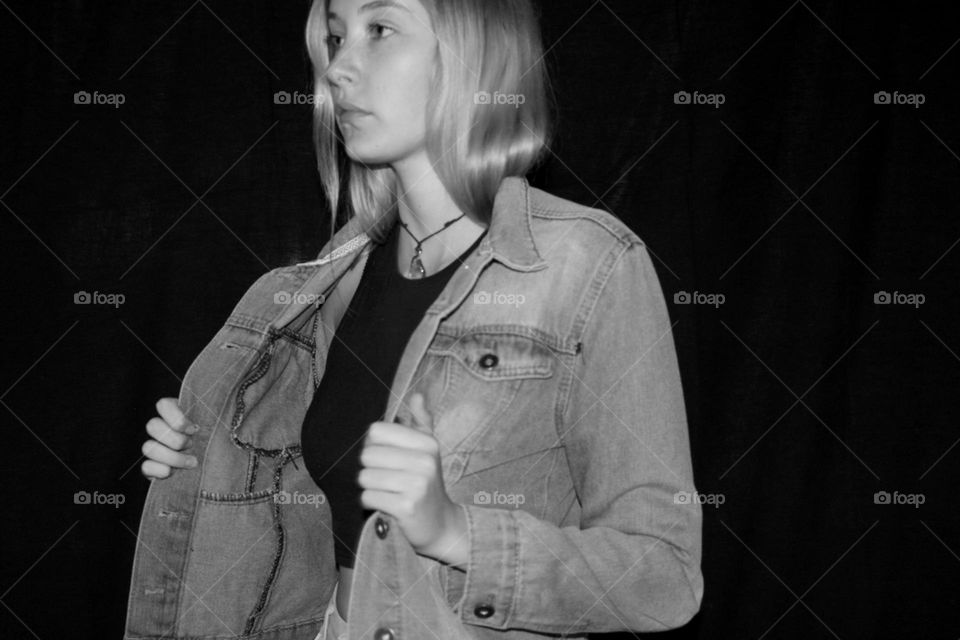 A black and white self portrait 