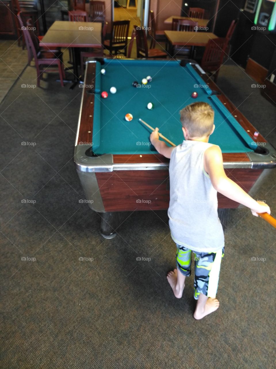 playing pool