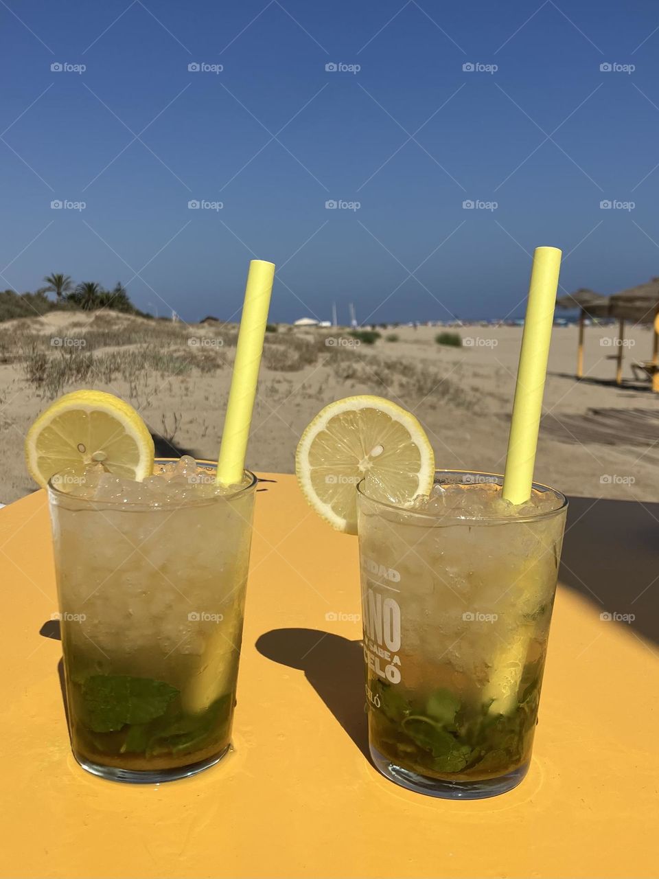 Fresh drinks by a sunny day