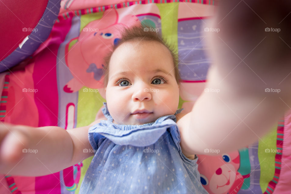 baby girl taking  selfie