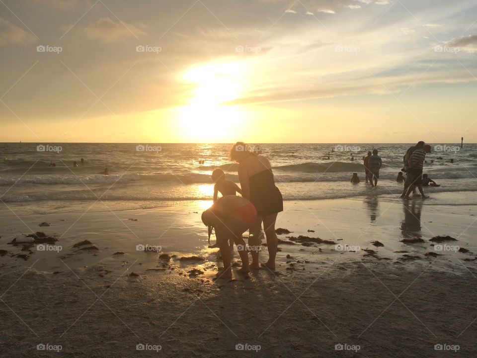 Beach, Sunset, Water, Sea, Ocean