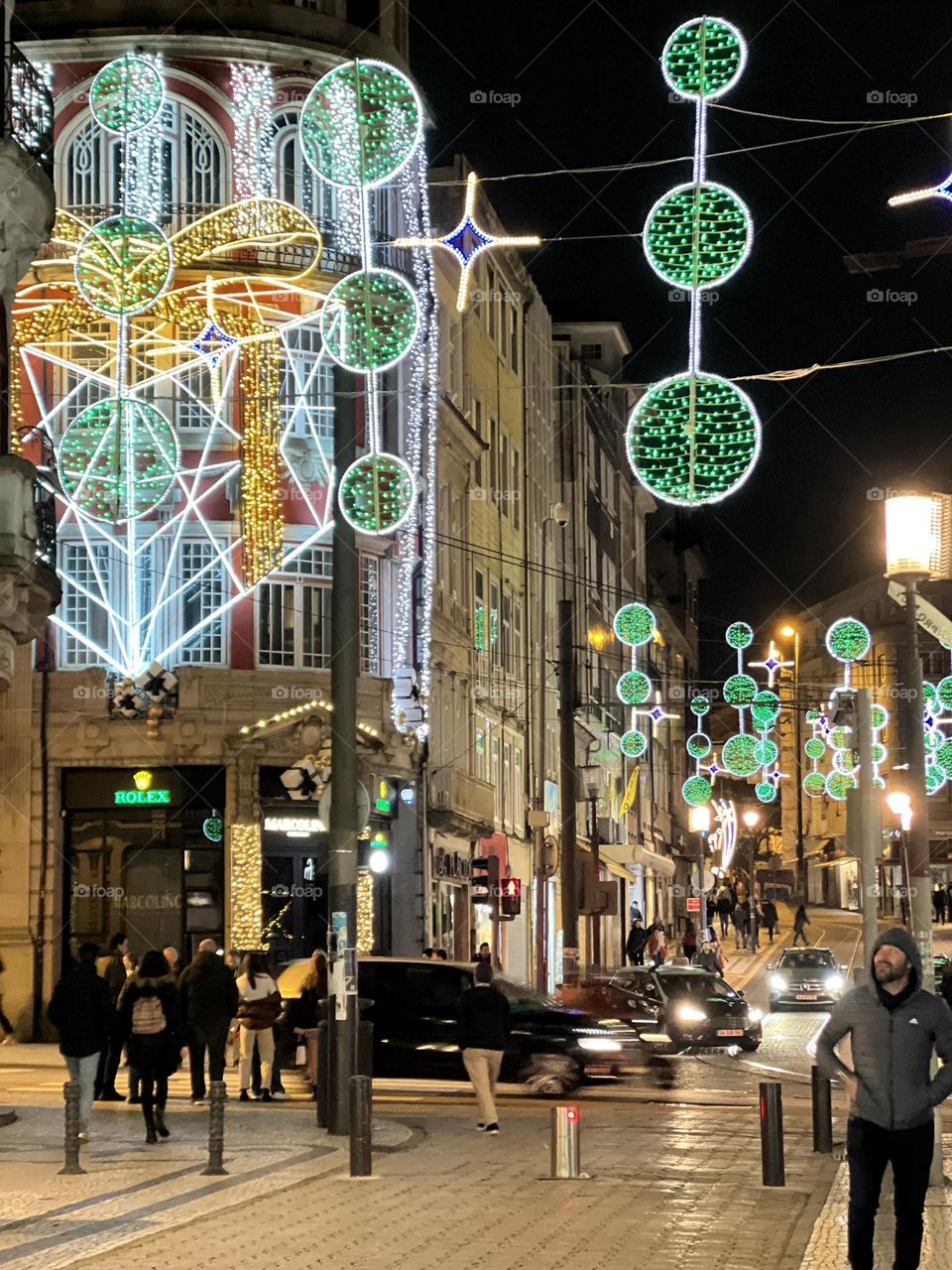 Christmas lights in Porto