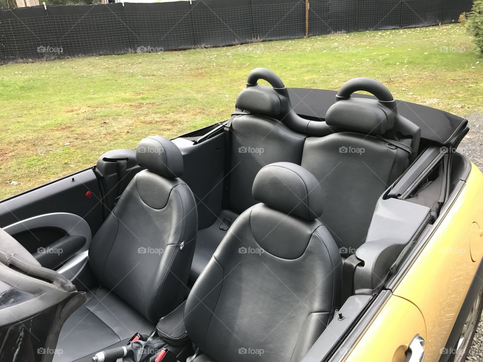 Interior of MINI Cooper convertible
