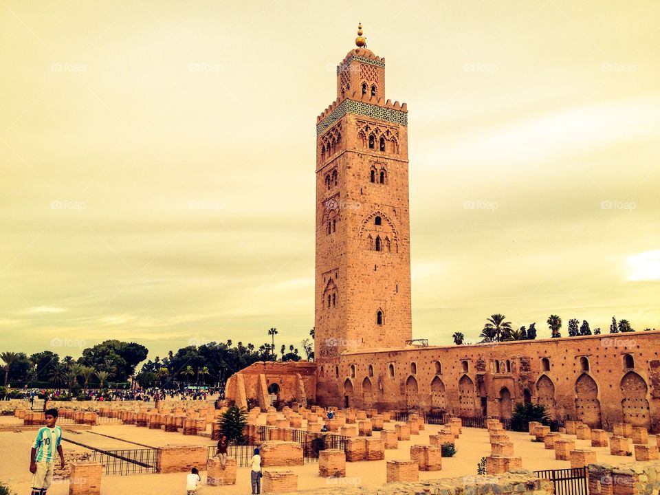 Kutubia mosque. Mosque Kutubia in Marrakech in Morocco 