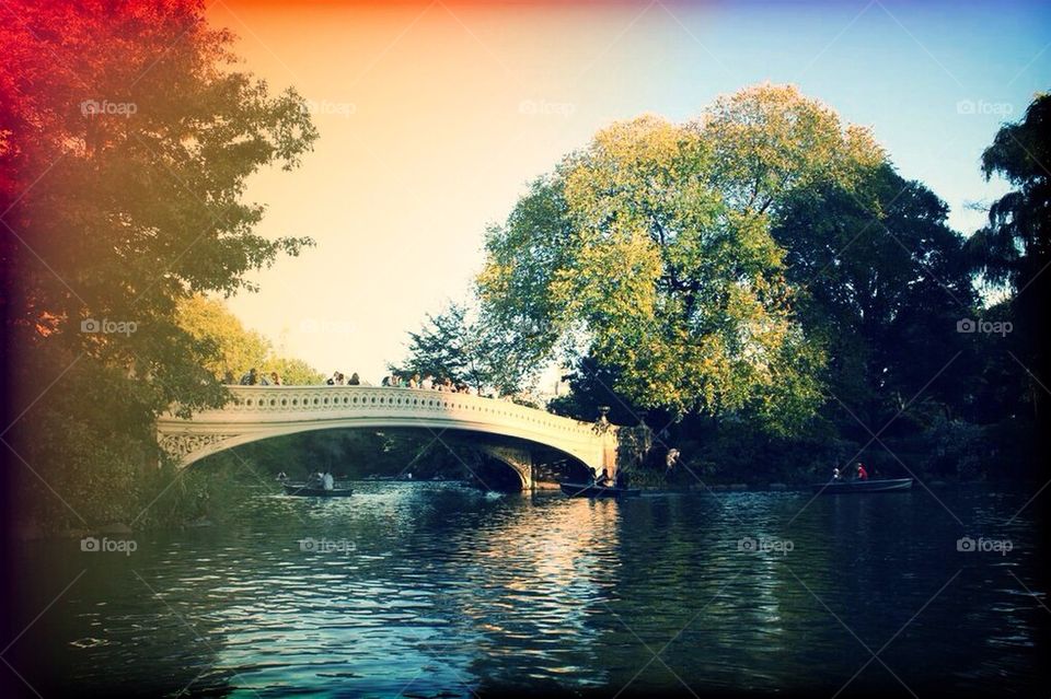 River, bridge, water, boat