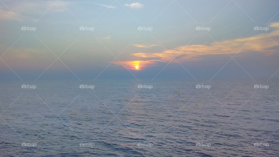 sun set while I sailed on ship
