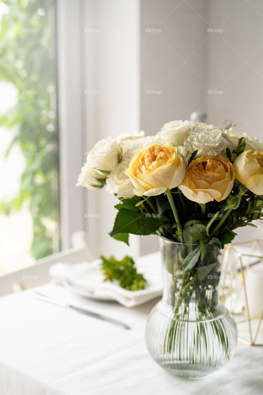 beautiful flowers in the vase