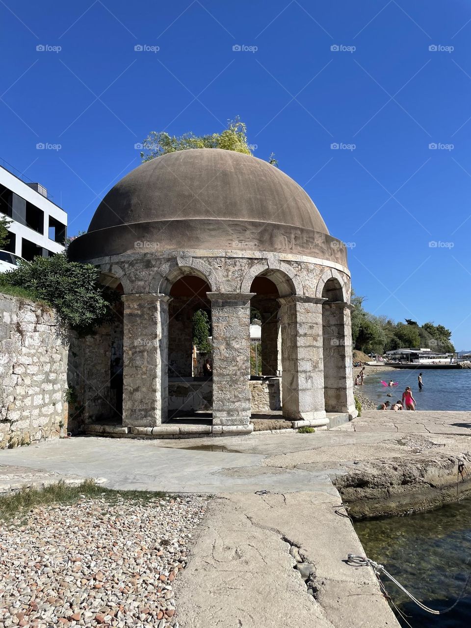 An iconic place on beach in Zadar 