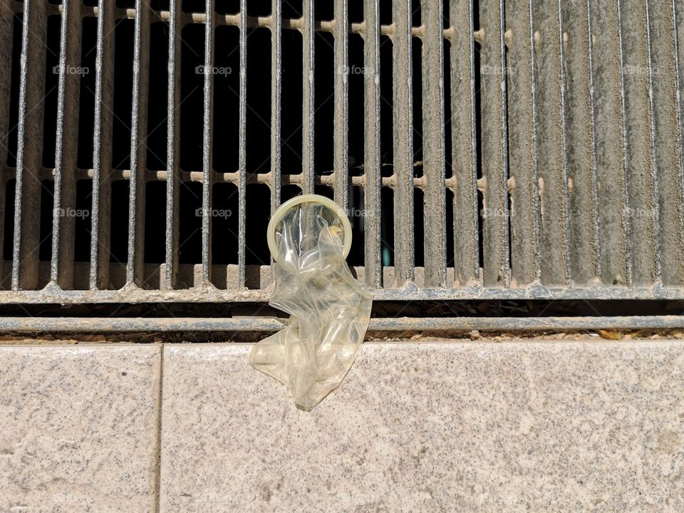 Used condom thrown in the street