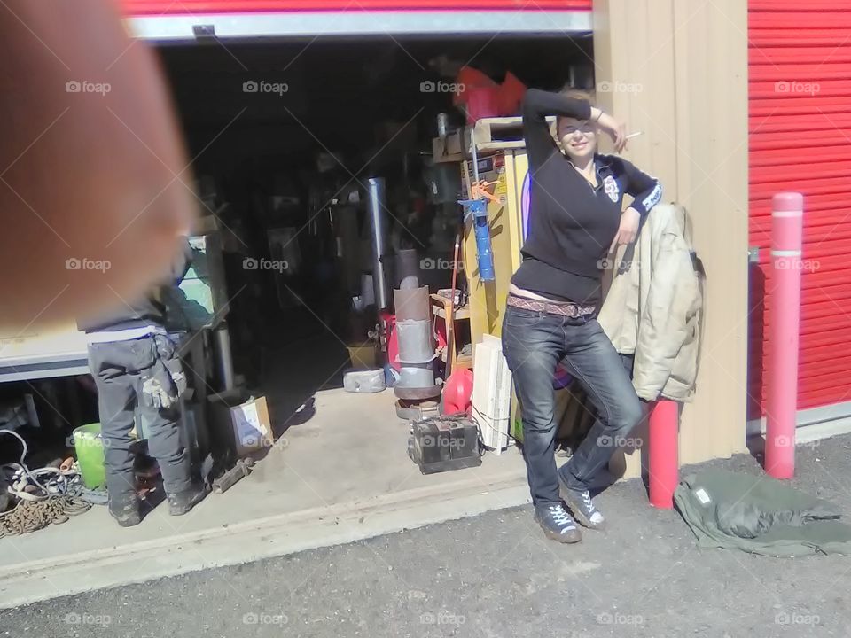 posing at public storage