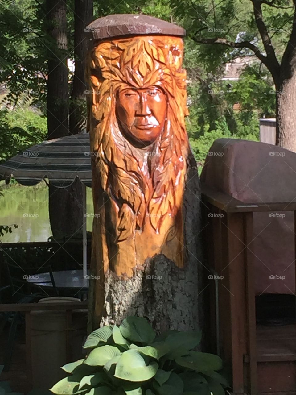 Beautiful carved tree Indian 