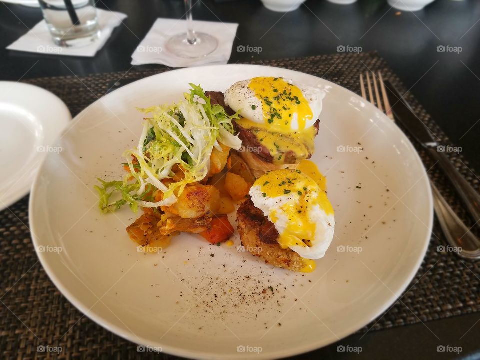 Eggs Benedict at The Dorrance's Jazz Brunch.