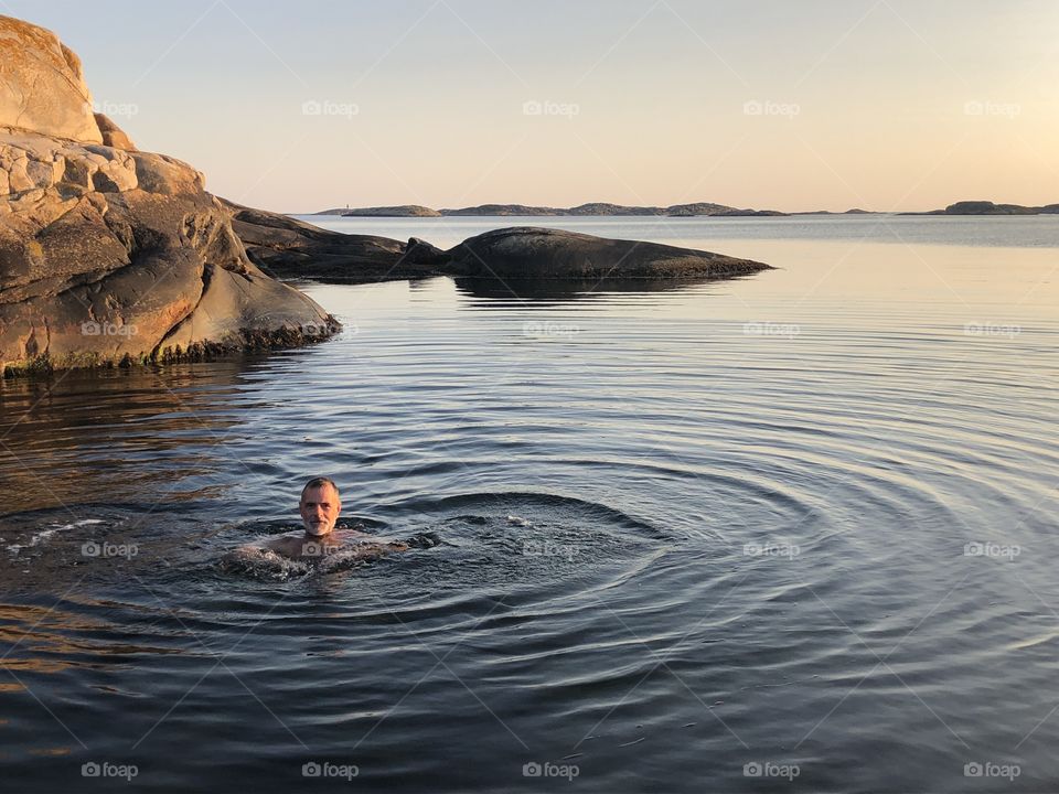 Late night swim