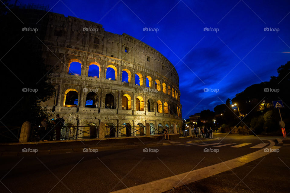 Amphitheater Colosseum at night