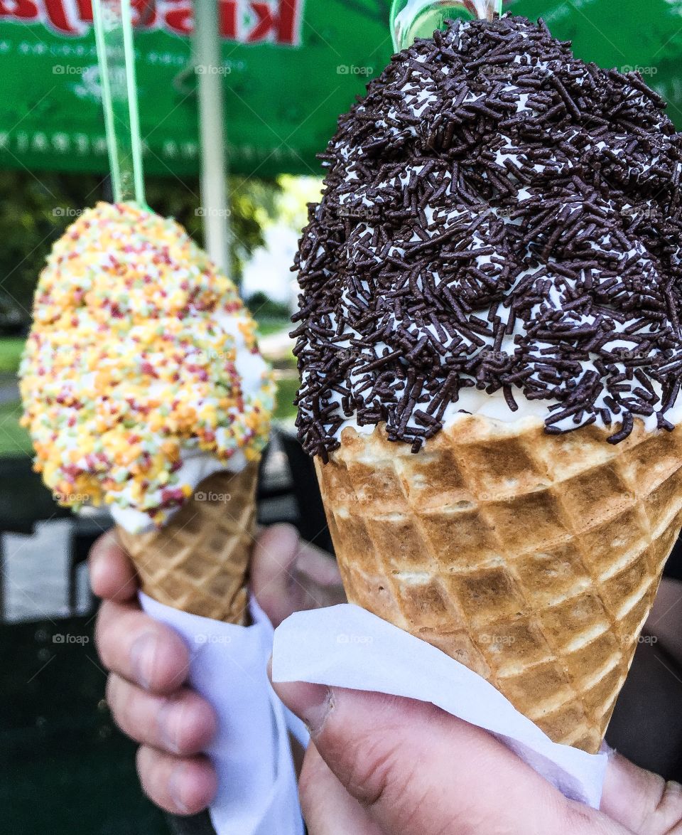 Icecreams in hands