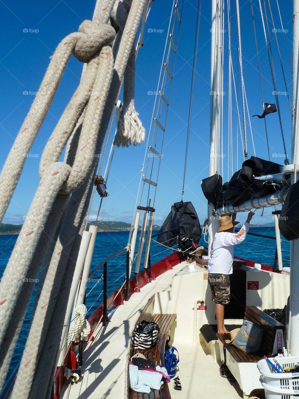 sailing in Caribbean