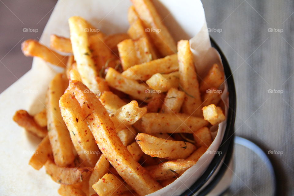 Fries before guys. Close up shot of French fries