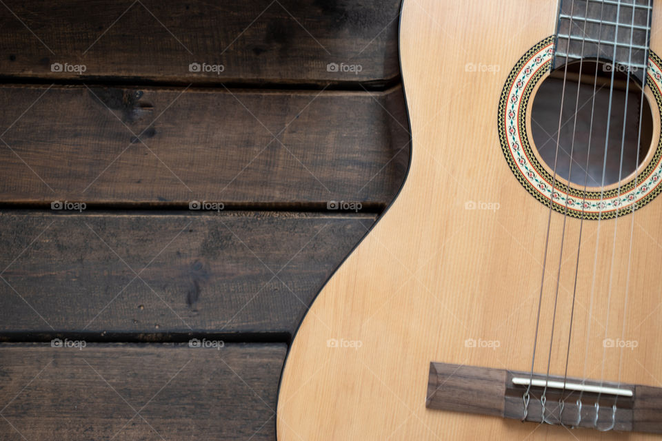 A guitar in a beauty background