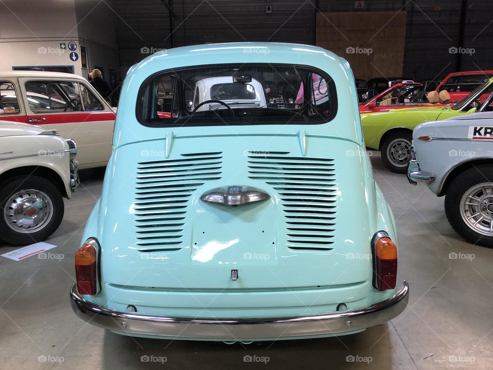 Blue fiat 500