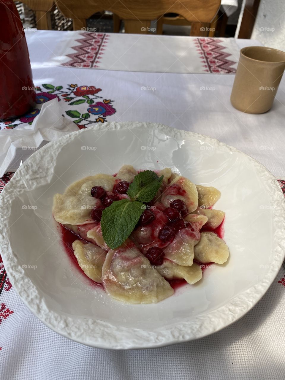 Dumplings with cherry 