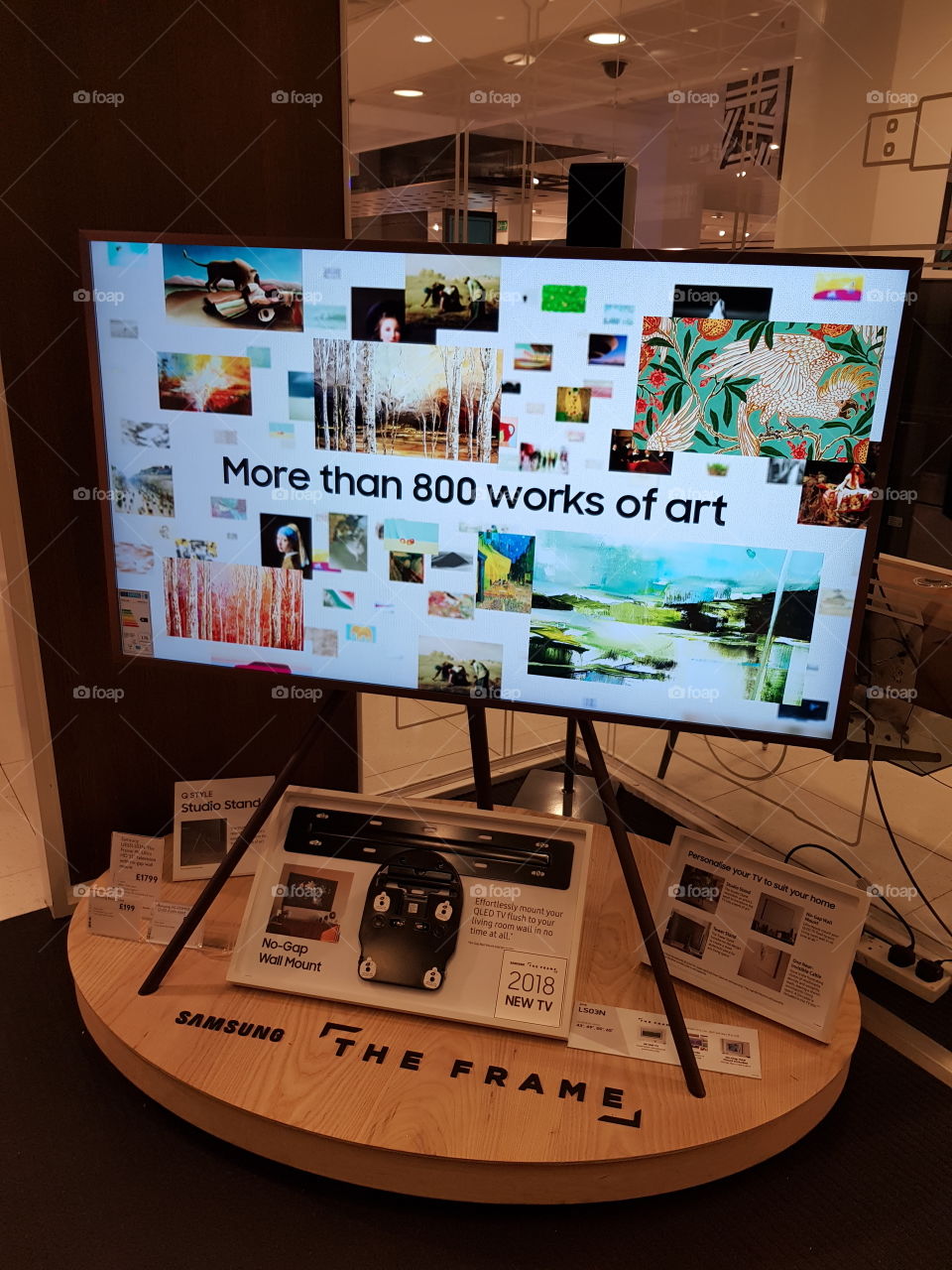 Samsung The Frame TV with more than 800 works of art display at Peter Jones Sloane square Chelsea King's road