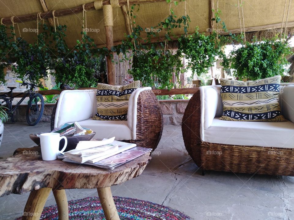 Loved this seats at Swara Acacia Lodge Reception