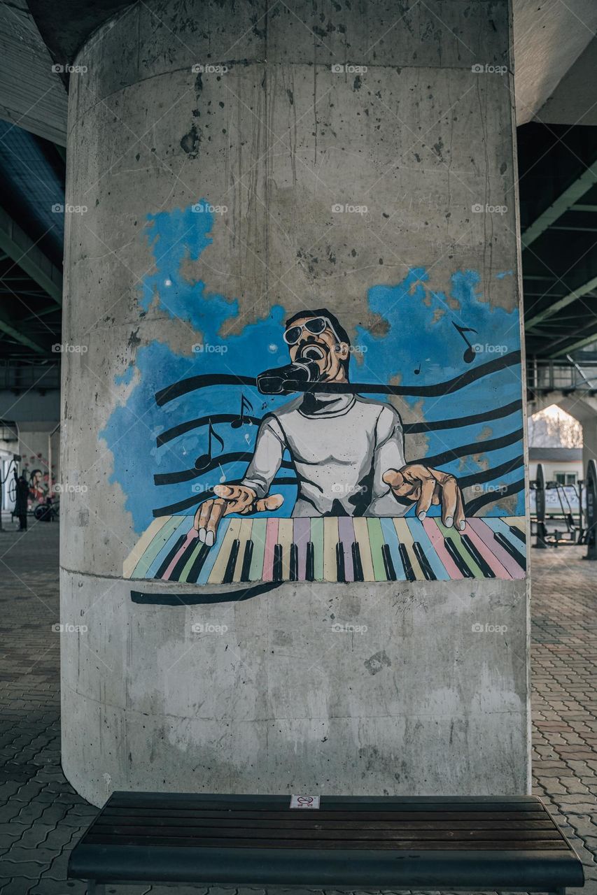 Seoul Street Art Piano Player
