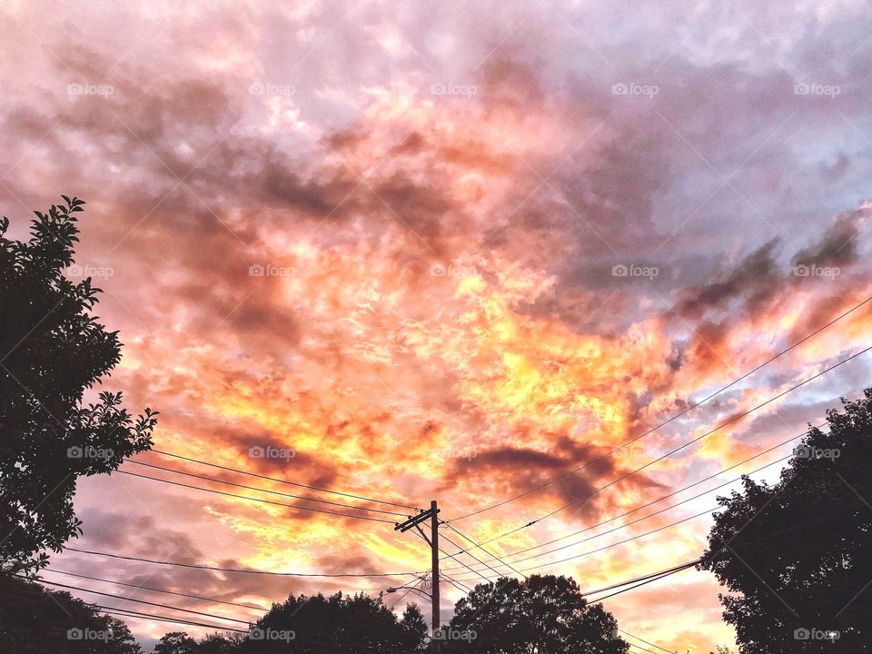 Tonight’s sunset over Stratford, Connecticut 