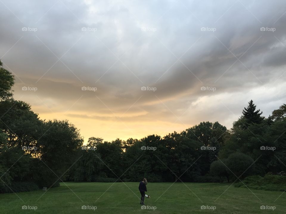 Big cloud in a park

