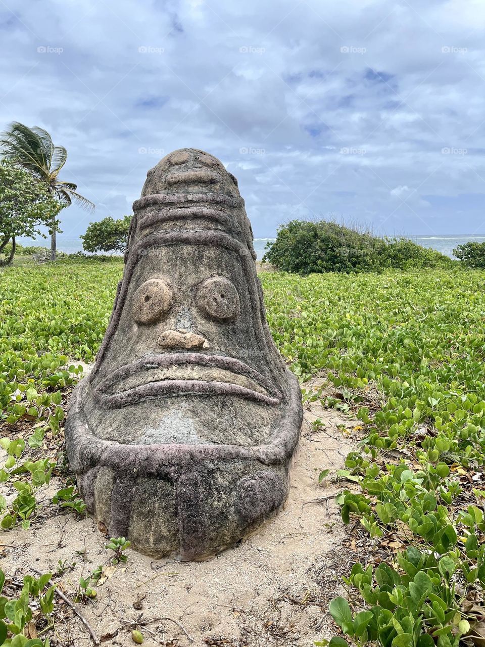 Stone statue in nature