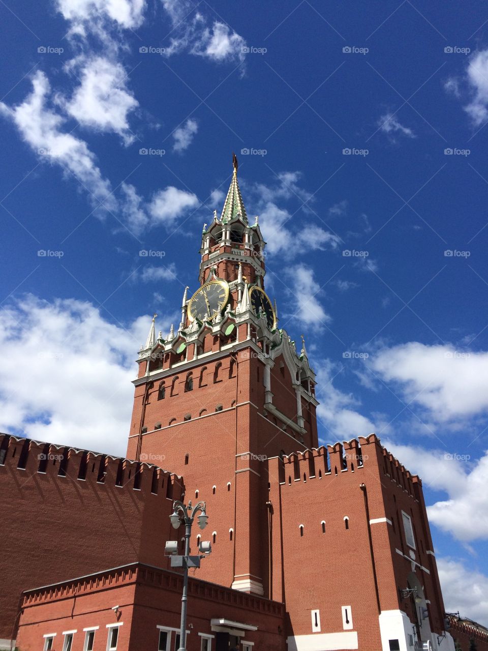 Clock tower on Red Square in Moscow, Russia
