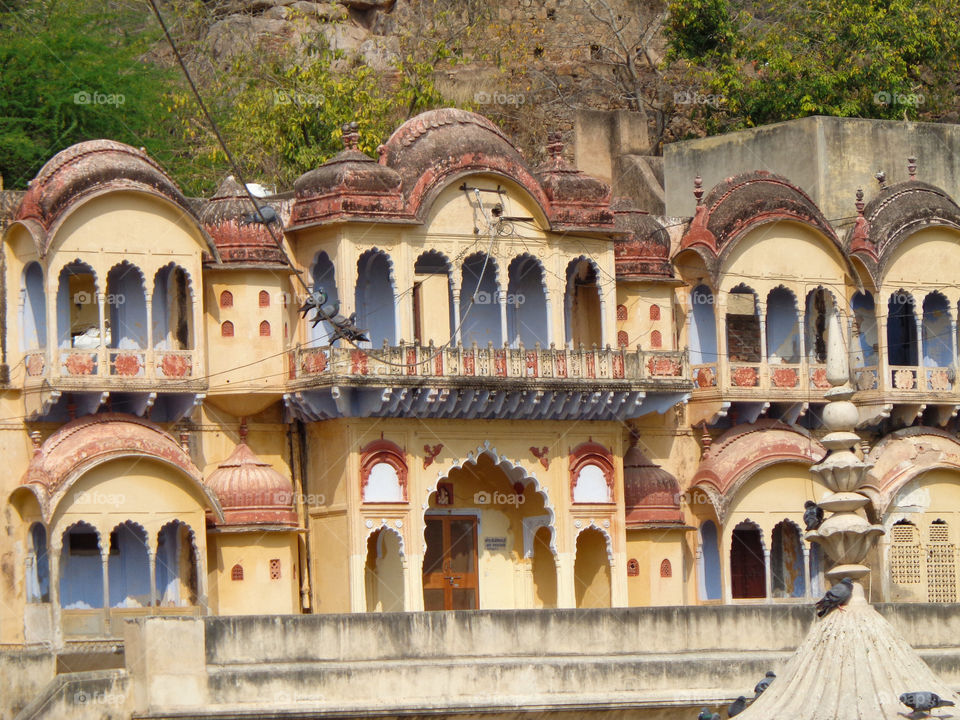 oriels and balcony of an ancient building.