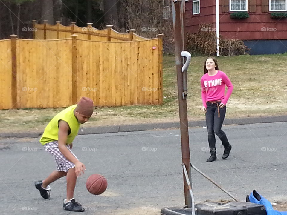 basketball on a spring day