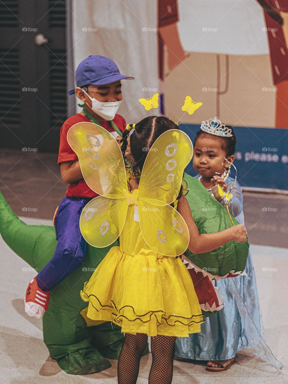 kids playing at a halloween party