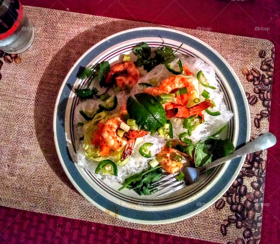 Vietnamese shrimp and noodles