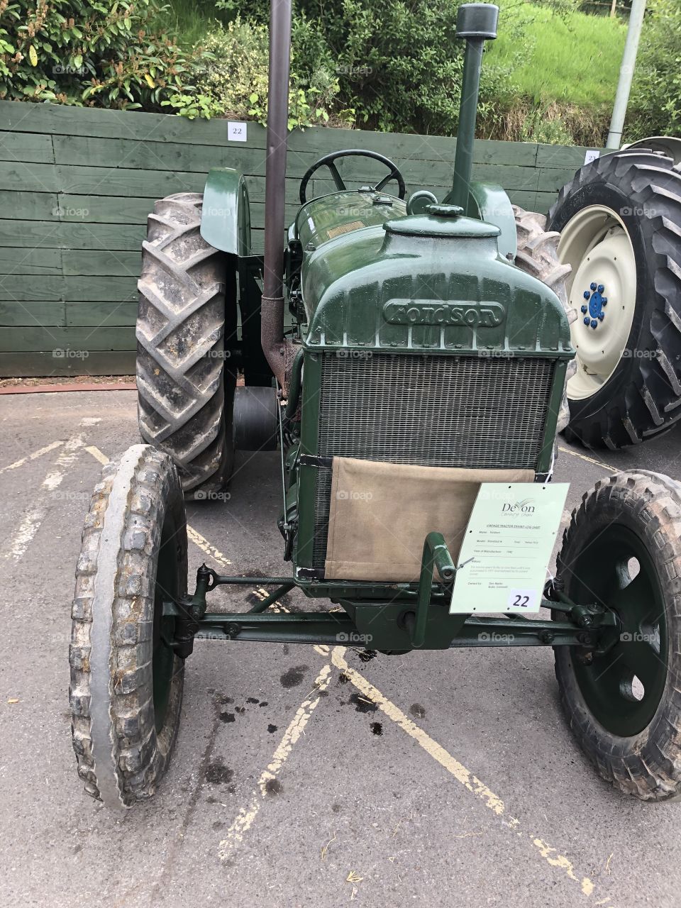 A 1942 tractor the older l believe in display and working at the Devon County Show May 2019.