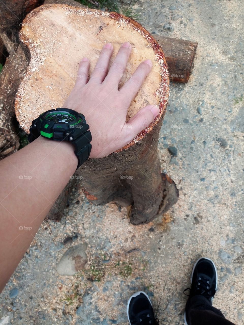 my hand, my shoes and my watch