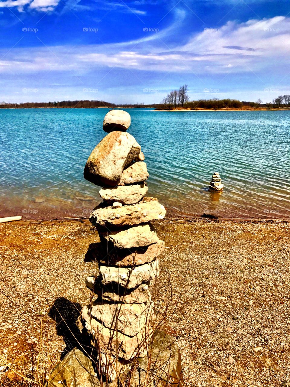 Rocks by the lake. In Indiana 