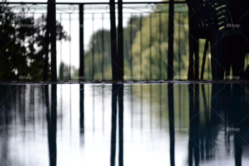 close-up of pool reflection